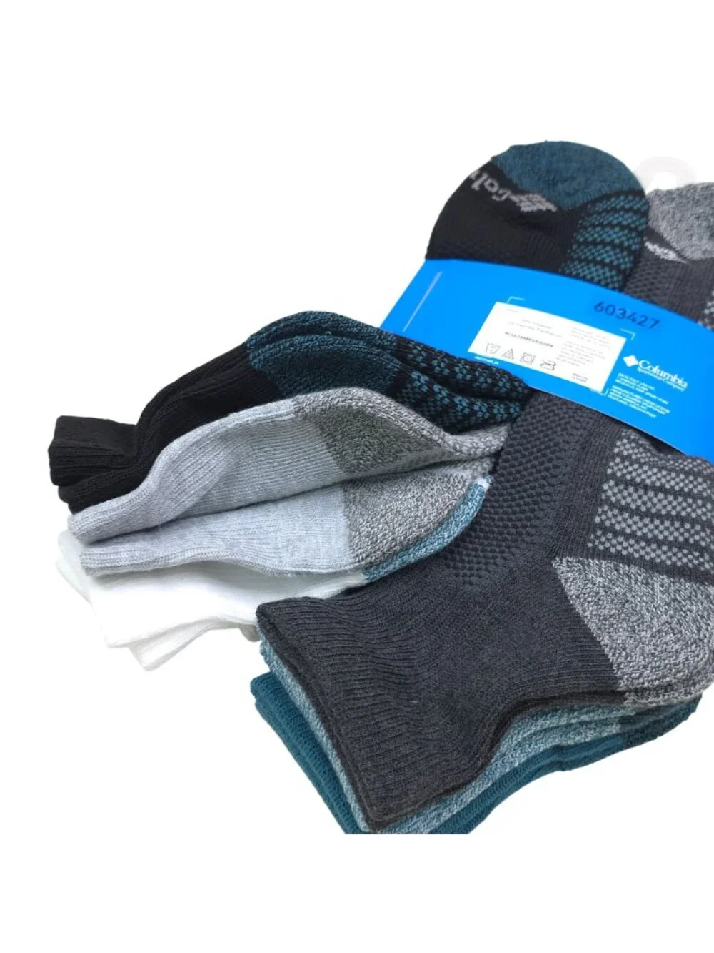 Columbia Mens Athletic Quarter Socks 6-Pack Arch Support & Mesh Ventilation